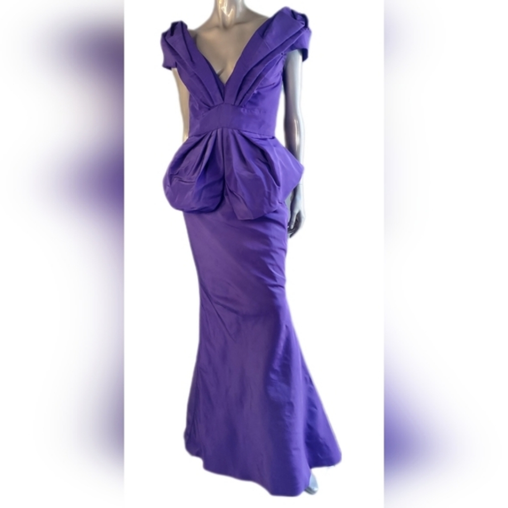 $8,000 GORGEOUS OSCAR DE LA RENTA PURPLE SILK RED CARPET RUNWAY US 10